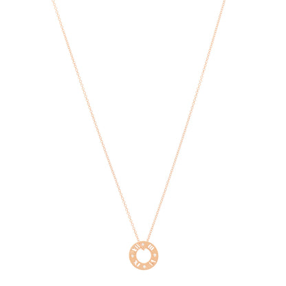 Tiffany 18K Rose Gold Diamond Atlas Pierced Pendant Necklace 1 of 6