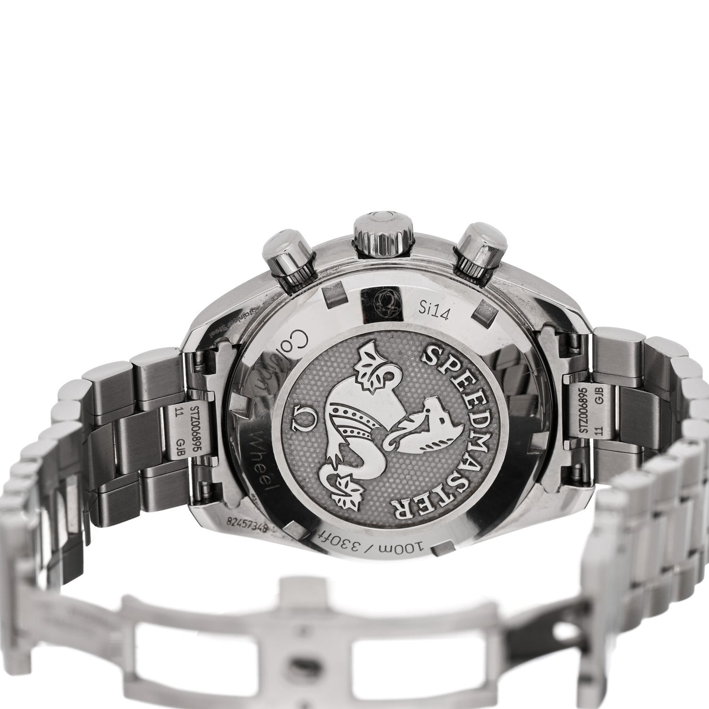 Stainless Steel Diamond Mother of Pearl 38mm Speedmaster Chronograph Automatic Watch 324.38.38.50.55.001