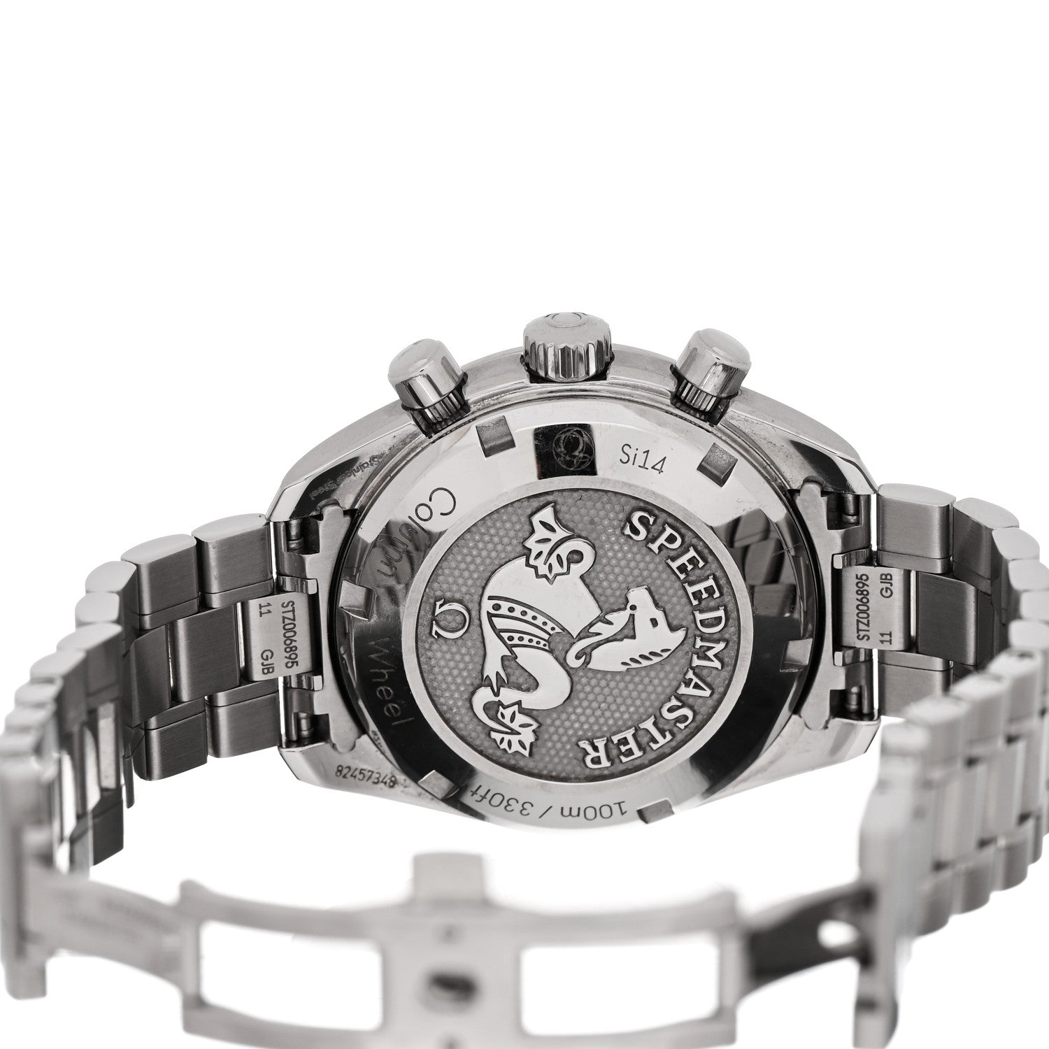 Omega Stainless Steel Diamond Mother of Pearl 38mm Speedmaster Chronograph Automatic Watch 324.38.38.50.55.001 4 of 5