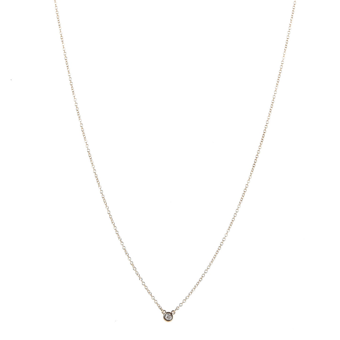 18K Rose Gold Diamond .03ct Elsa Peretti Diamonds by the Yard Pendant Necklace