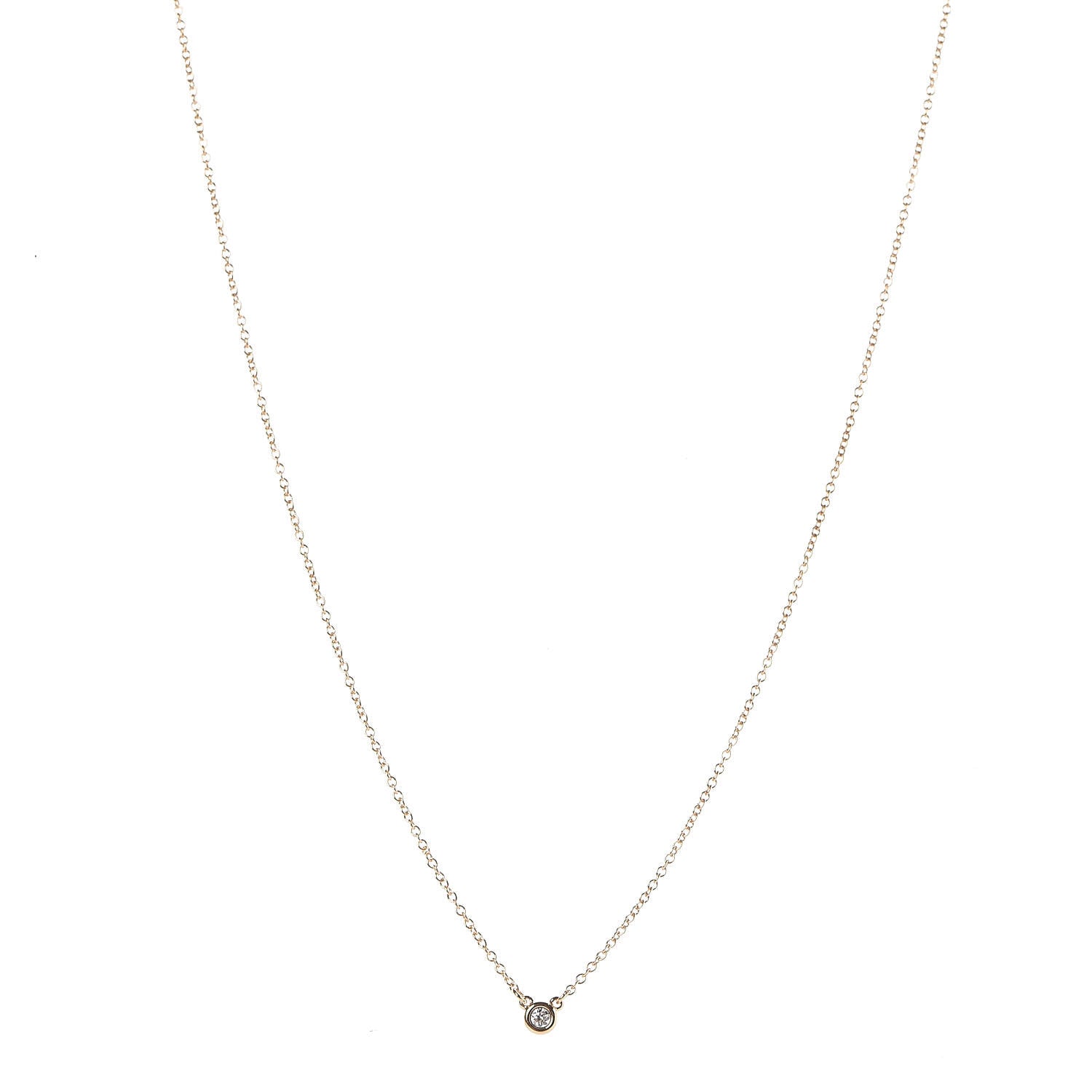 Tiffany 18K Rose Gold Diamond .03ct Elsa Peretti Diamonds by the Yard Pendant Necklace 1 of 8