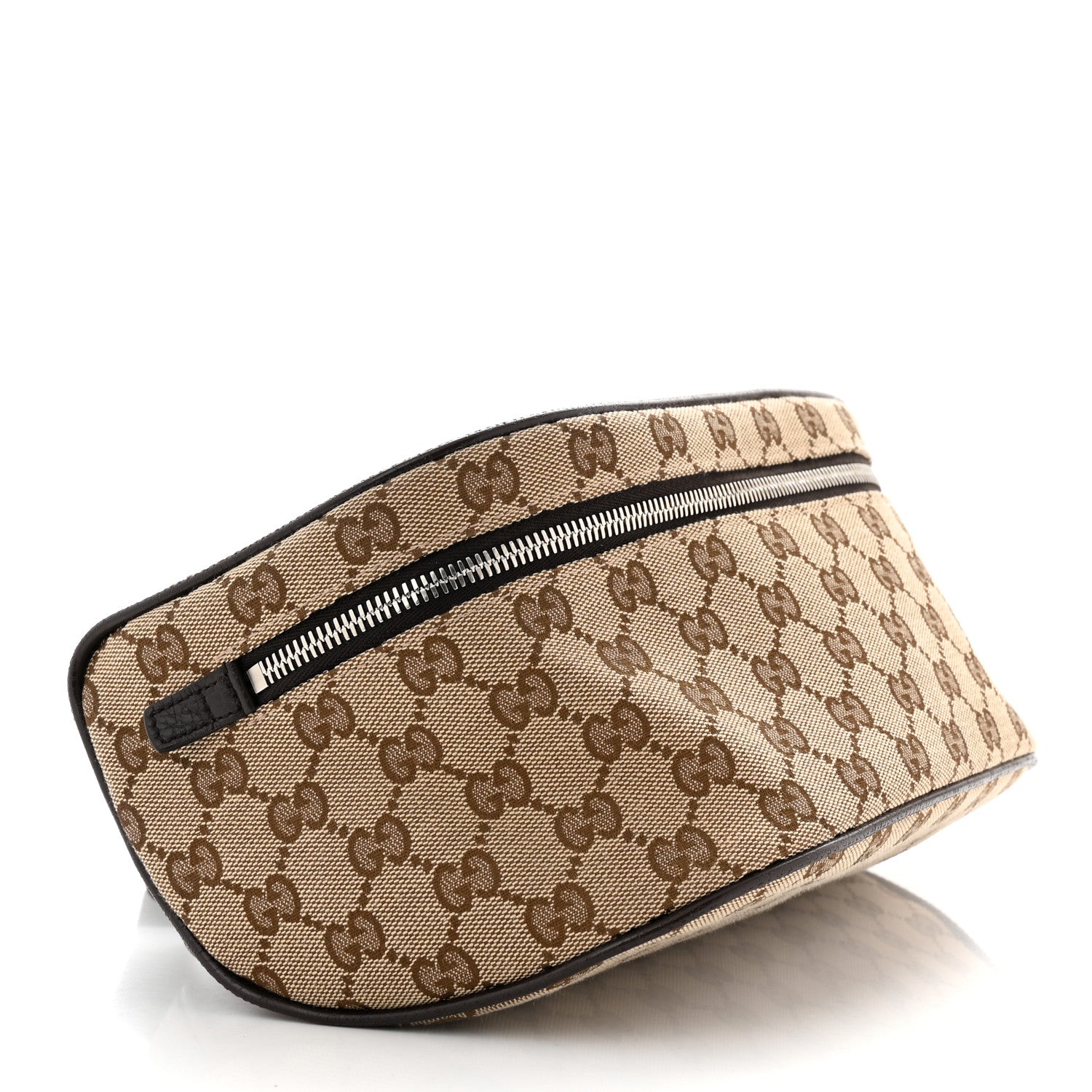 Gucci Monogram Dollar Calfskin Waist Pouch Beige Ebony Testa di Moro Marrone Scuro 4 of 10
