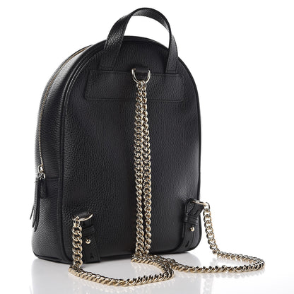 Gucci Pebbled Calfskin Soho Chain Backpack Black 3 of 7
