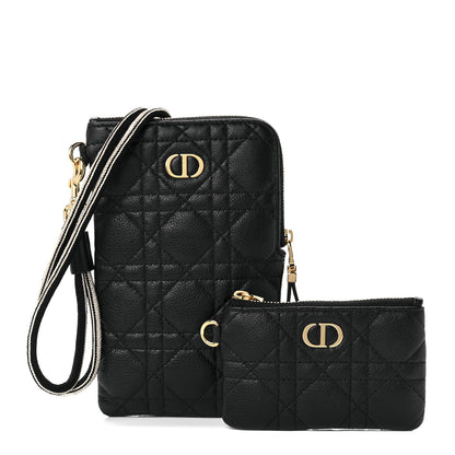 Christian Dior Supple Calfskin Cannage Caro Multifunctional Pouch Black 1 of 15