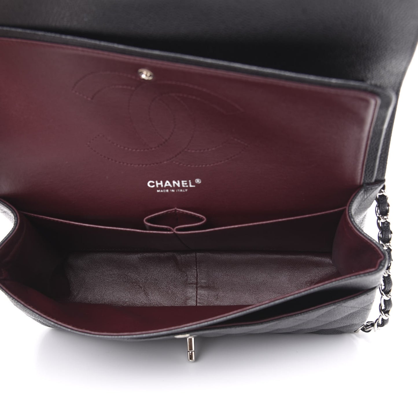 Caviar Quilted Jumbo Double Flap Black