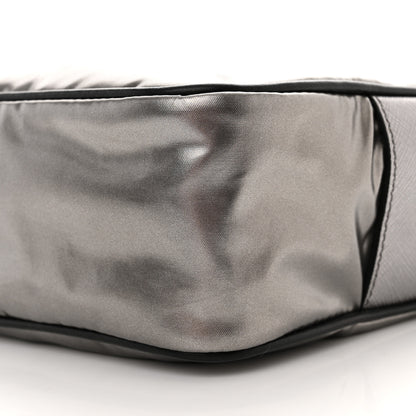 Prada Metallic Tessuto Nylon Metal Studded Shoulder Bag Ferro Black 10 of 10