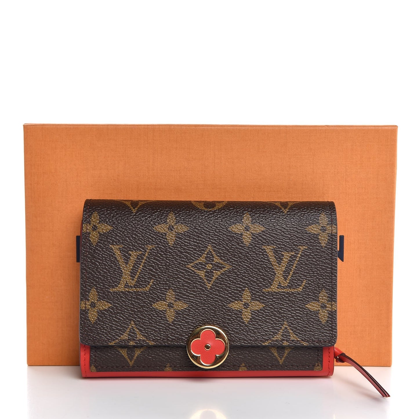 Monogram Flore Compact Wallet Coquelicot