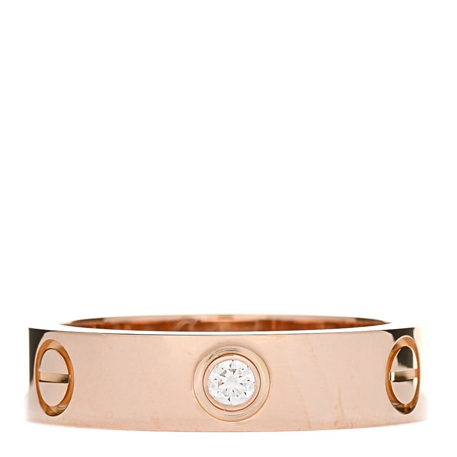 Cartier 18K Pink Gold 3 Diamond 5.5mm LOVE Ring 58 8.5 1 of 4