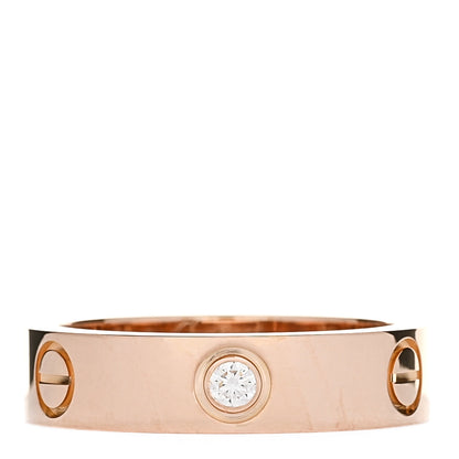 Cartier 18K Pink Gold 3 Diamond 5.5mm LOVE Ring 58 8.5 1 of 4
