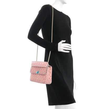 Valentino Garavani Velvet Medium Rockstud Spike Shoulder Bag Water Rose 2 of 8