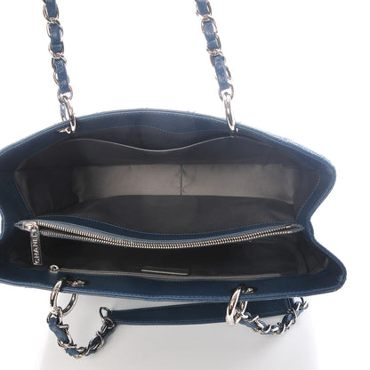 Chanel Caviar Quilted Grand Shopping Tote GST Dark Blue 5 of 10