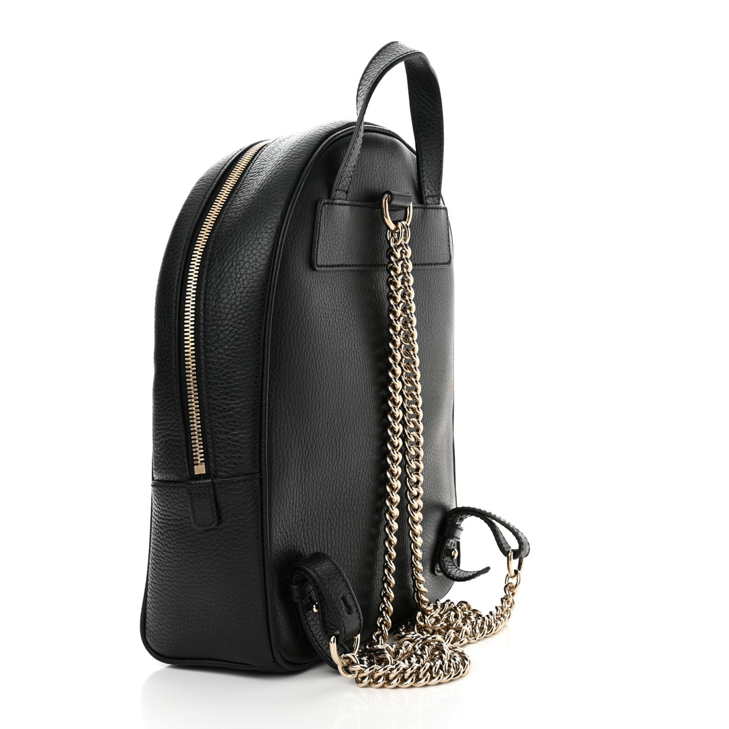 Pebbled Calfskin Soho Chain Backpack Black