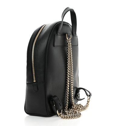 Gucci Pebbled Calfskin Soho Chain Backpack Black 3 of 13