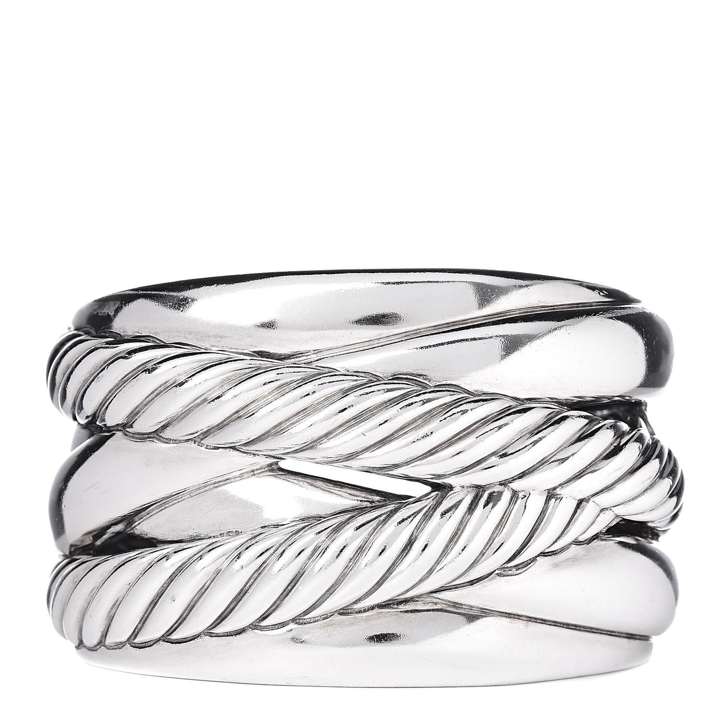 Sterling Silver Crossover Cuff Bracelet