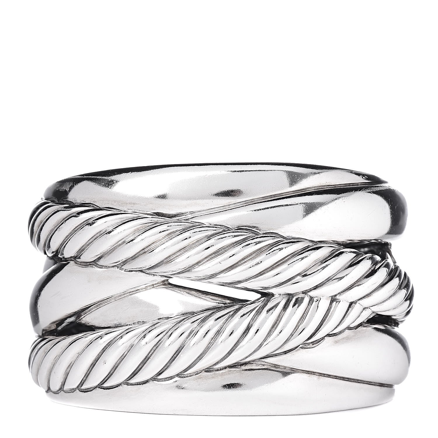 David Yurman Sterling Silver Crossover Cuff Bracelet 1 of 5