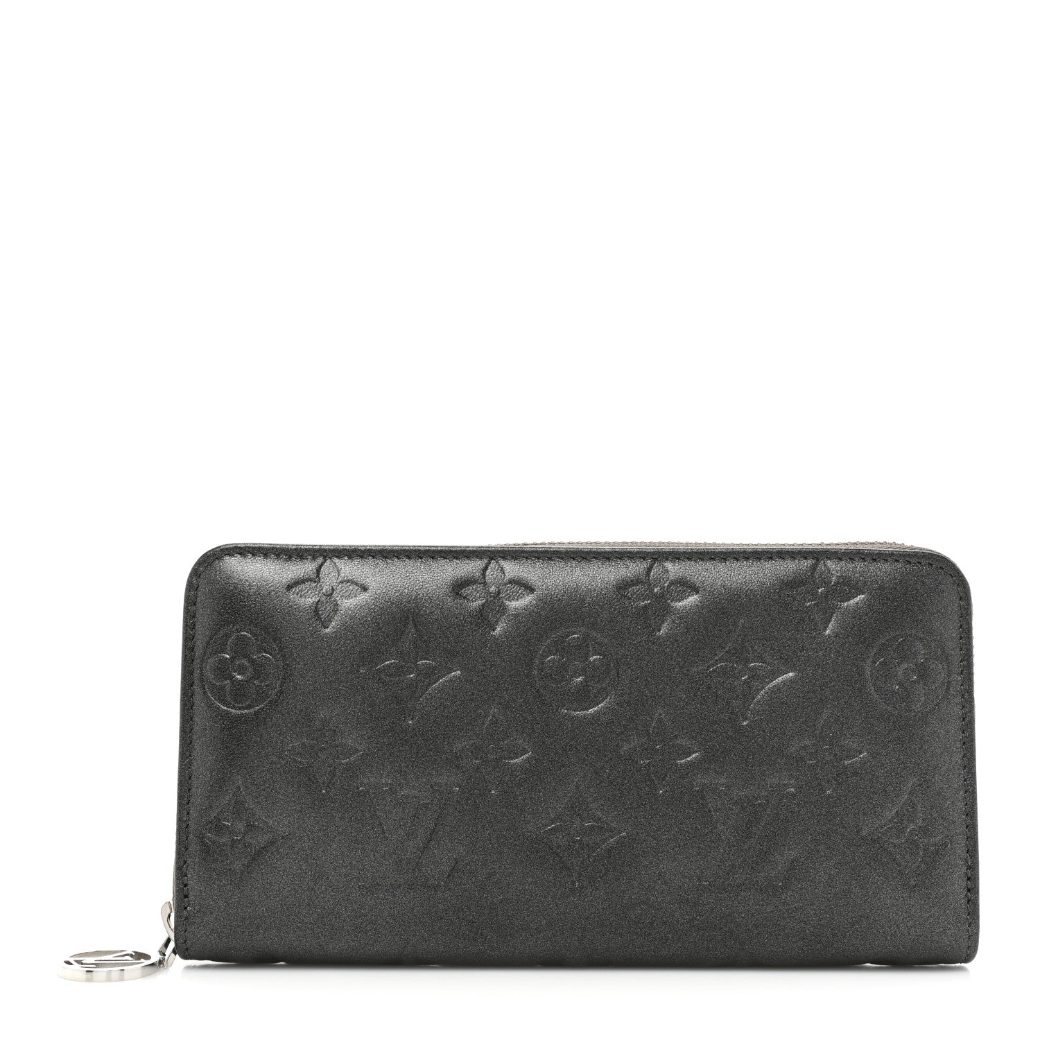 Louis Vuitton Lambskin Embossed Monogram Coussin Zippy Wallet Anthracite 1 of 13
