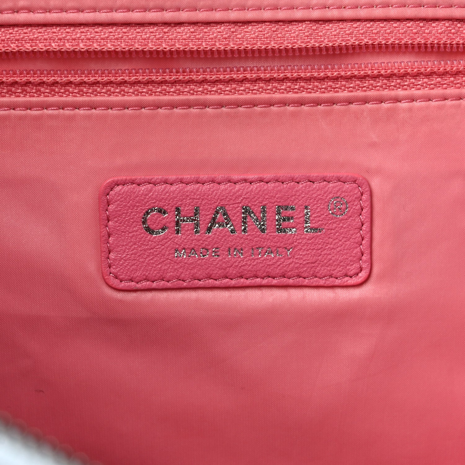 Chanel Nylon Stitched Printed Logo Shopping Bag Multicolor 5 of 11