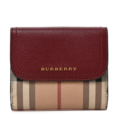Burberry House Check Luna French Wallet Burgundy 1 of 5