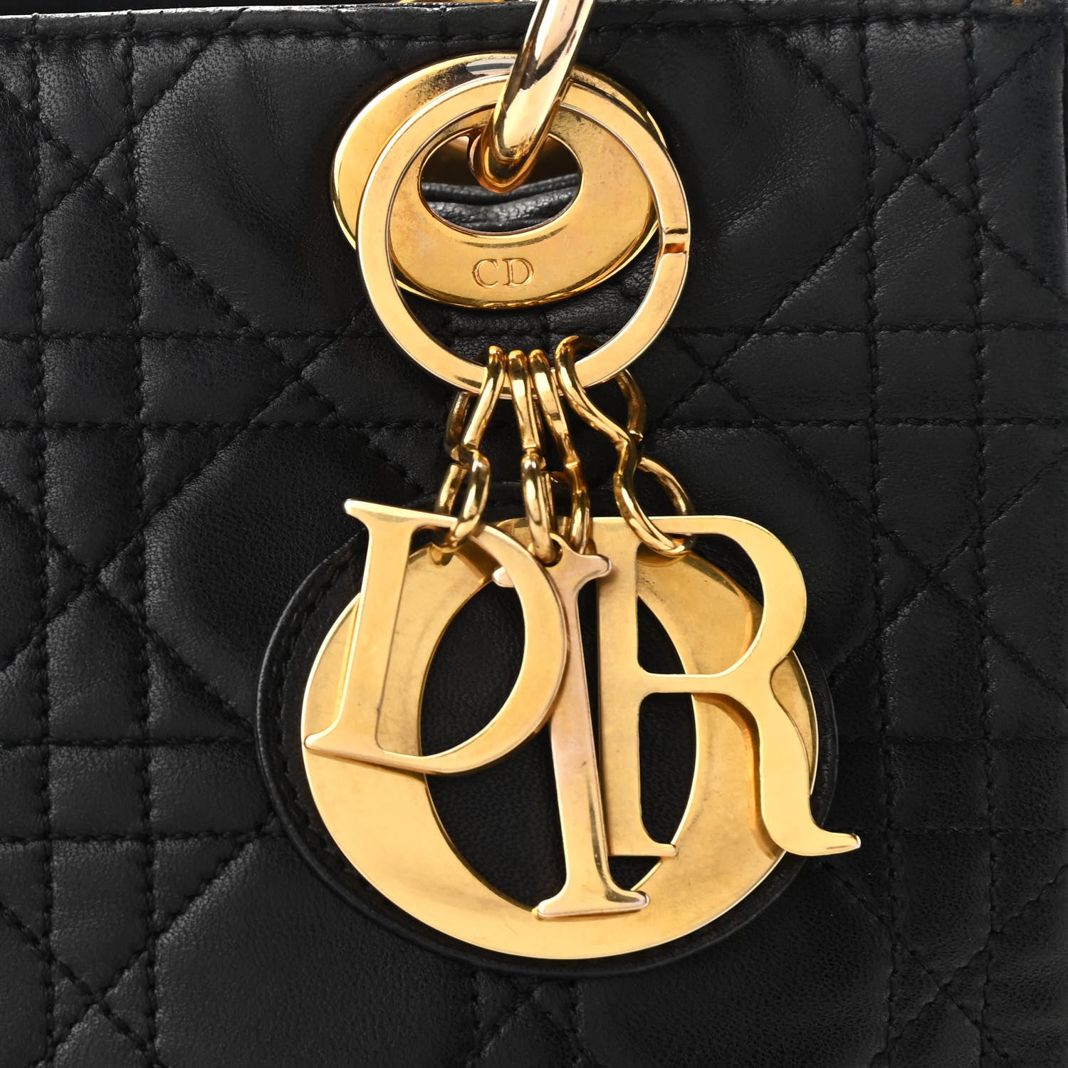 Christian Dior Lambskin Cannage Medium Lady Dior Black 8 of 14