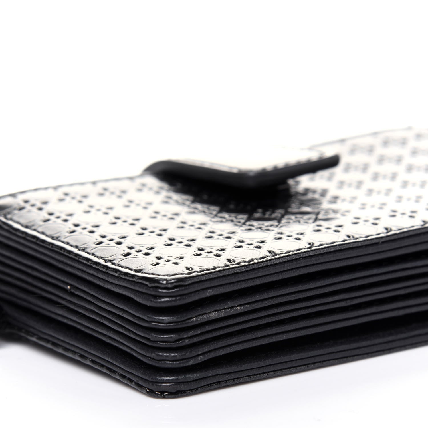 Christian Dior Metallic Patent Micro-Cannage Lady Dior 5-Gusset Card Holder Onyx Black 8 of 12
