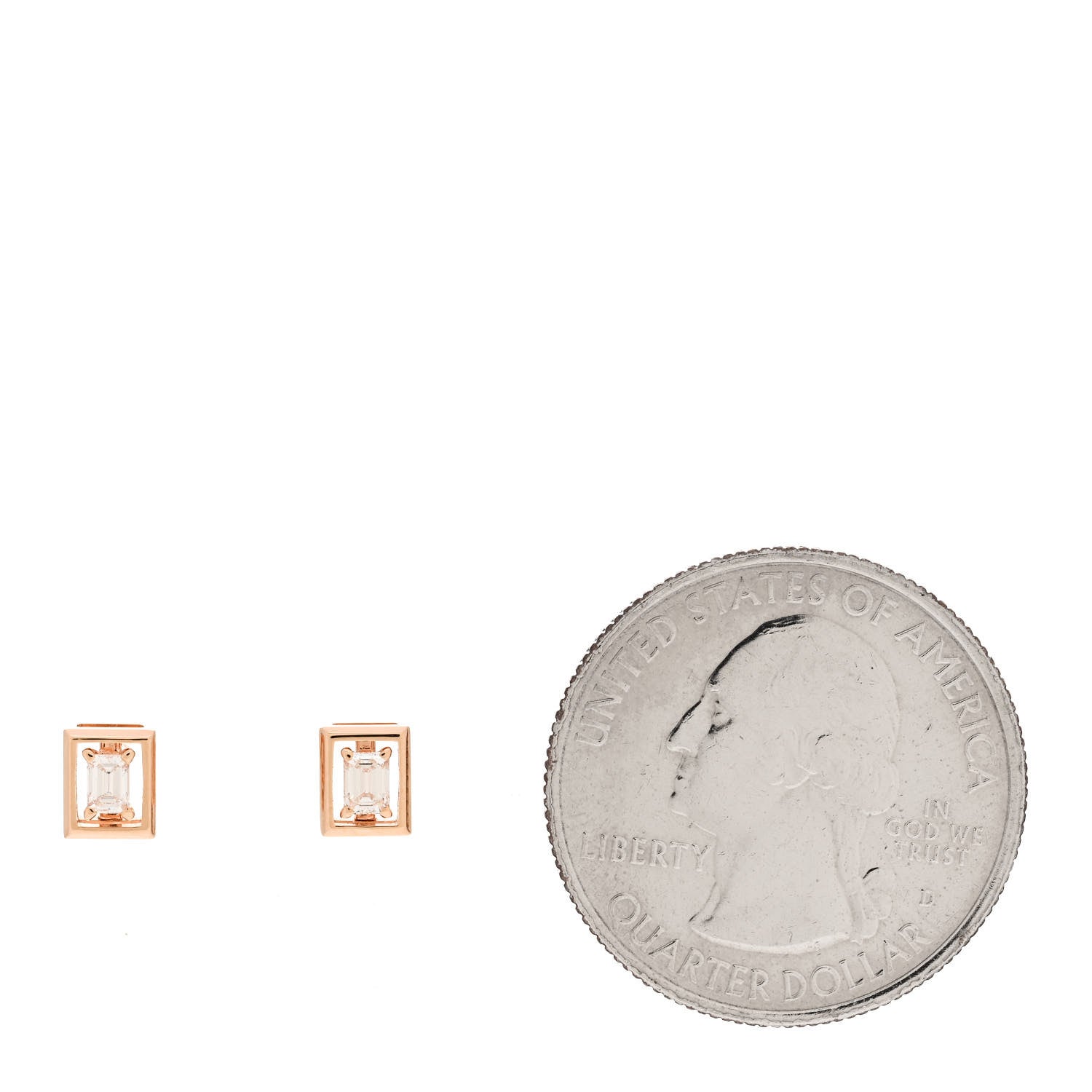 Tiffany 18K Rose Gold Diamond Jewel Box Stud Earrings 2 of 6