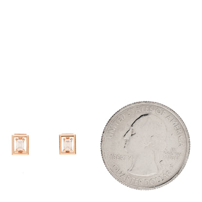 Tiffany 18K Rose Gold Diamond Jewel Box Stud Earrings 2 of 6