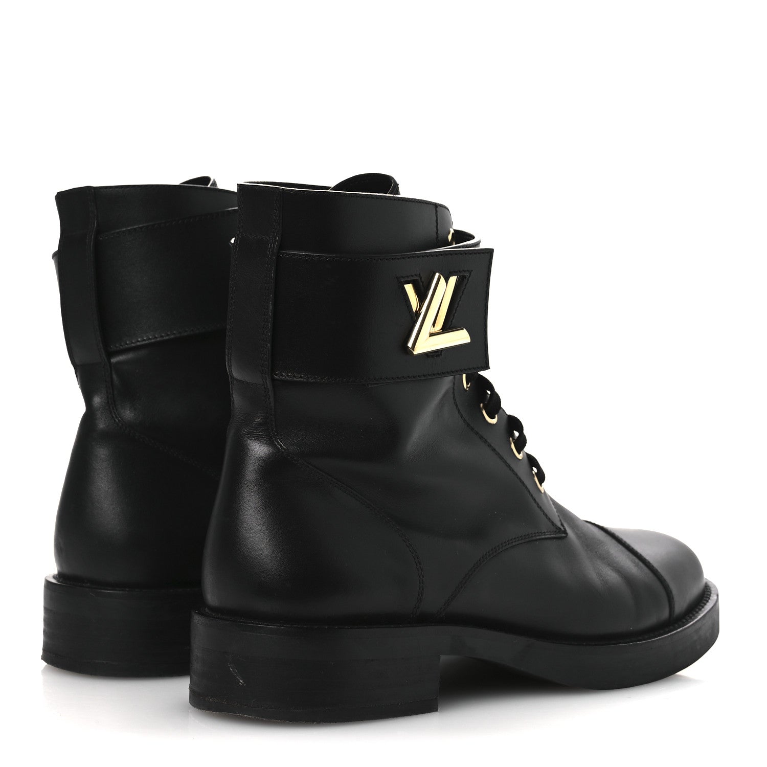 Louis Vuitton Calfskin Wonderland Ranger Boots 37.5 Black 5 of 11