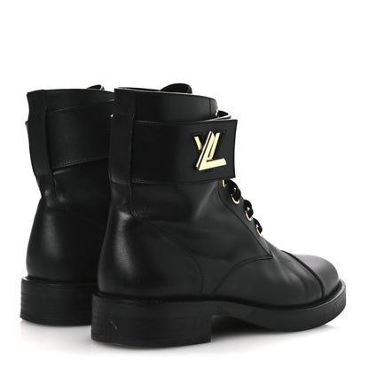 Louis Vuitton Calfskin Wonderland Ranger Boots 37.5 Black 5 of 11