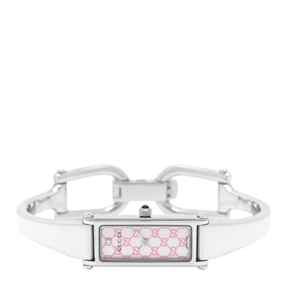Gucci Stainless Steel Diamond Pink Mother of Pearl 12mm 1500L Horsebit Quartz Watch 2 of 4