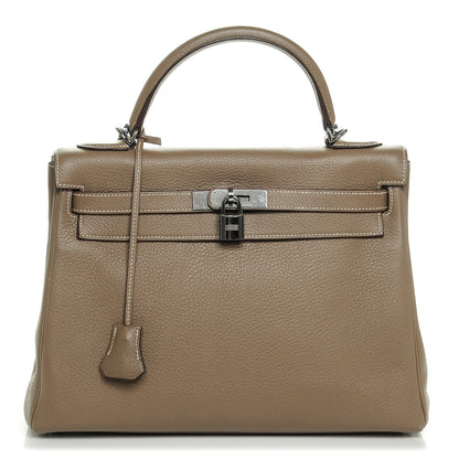 Hermes Taurillon Clemence Kelly Retourne 32 Etoupe 1 of 24