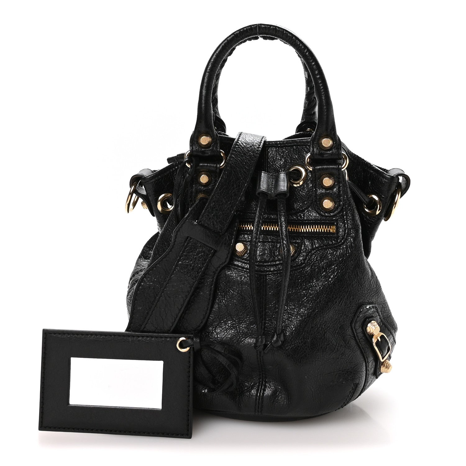 Balenciaga Agneau Giant 12 Gold Hardware Mini Pompon Black 3 of 11