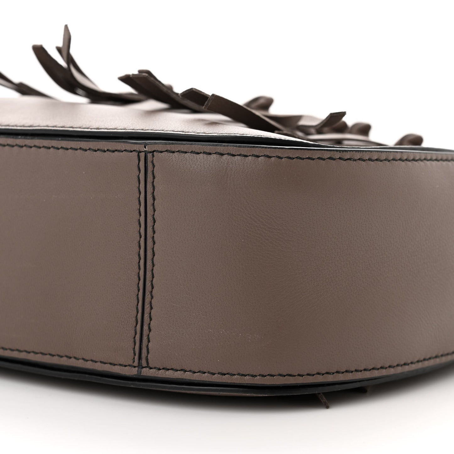 Nappa Intrecciato Fringe Brio Loop Hobo Dark Taupe