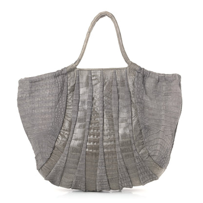 Nancy Gonzalez Crocodile Hobo Grey 1 of 5