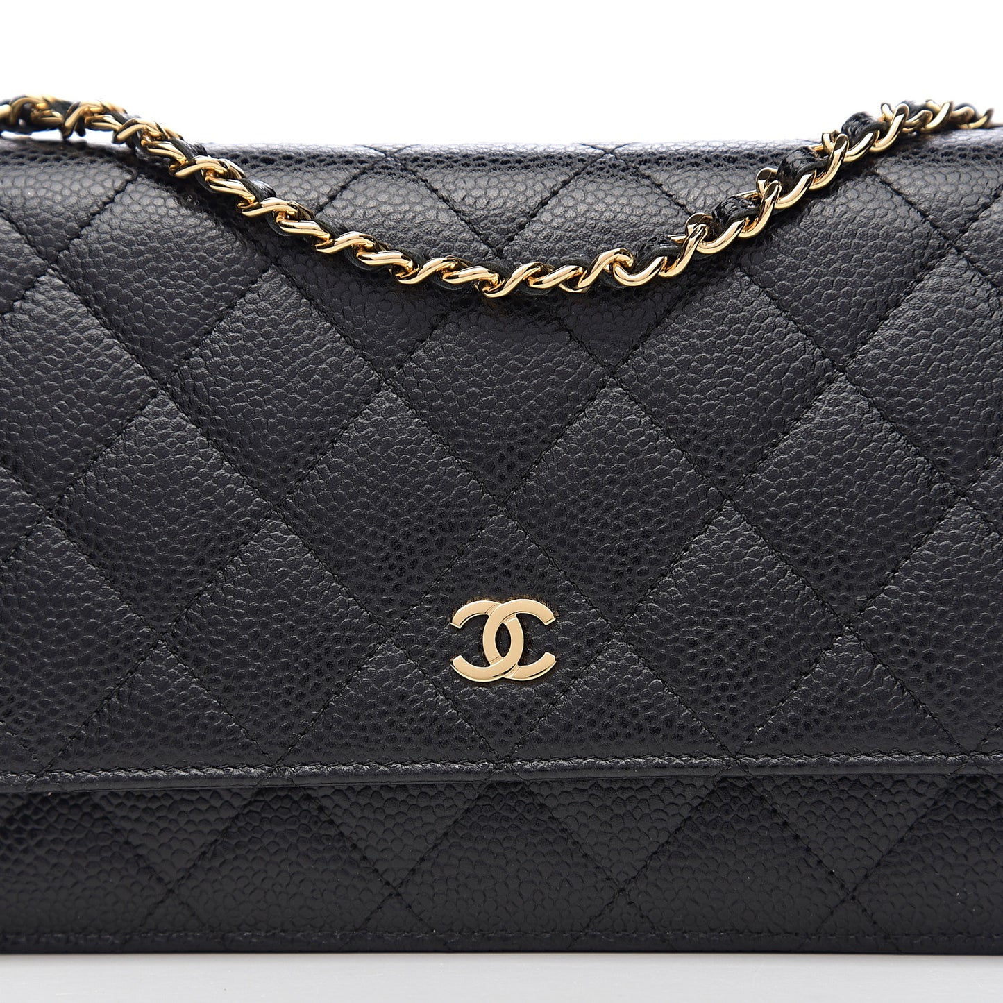 Caviar Quilted Wallet On Chain WOC Black
