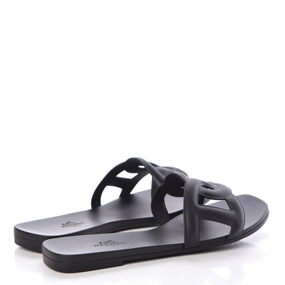 Hermes Rubber Aloha Sandals 37 Black 4 of 8