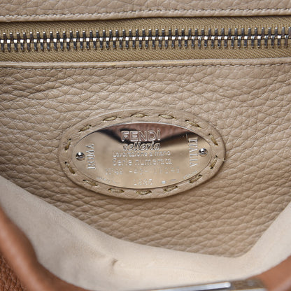 Fendi Cuoio Romano Selleria Bi-Color Large Peekaboo Iconic Satchel Mou Deserto 8 of 13
