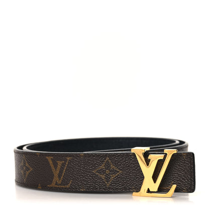 Louis Vuitton Calfskin Monogram 30mm LV Initiales Reversible Belt 80 32 Black 1 of 5
