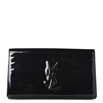 Saint Laurent Patent Monogram Large Belle De Jour Clutch Black 1 of 12