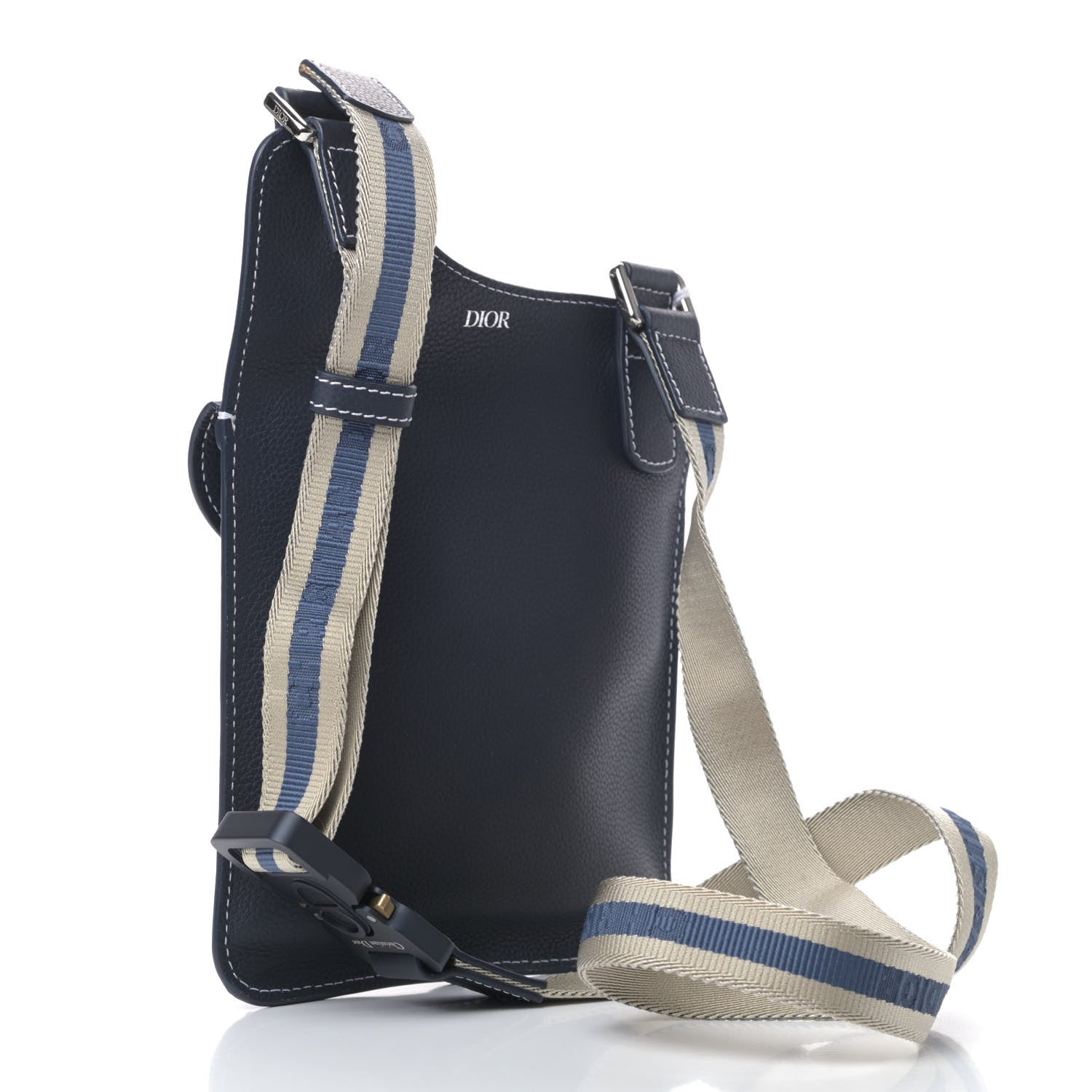 Christian Dior X KAWS Grained Calfskin Saddle Pouch Blue Multicolor 2 of 4