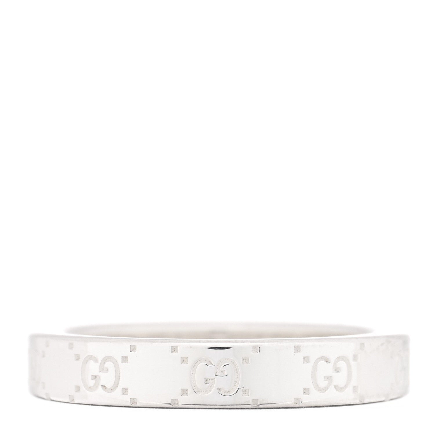 Gucci Sterling Silver GG Band Ring 55 7.25 3 of 4