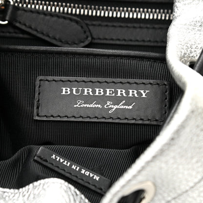 Burberry Metallic Deerskin Medium Rucksack Backpack Silver 6 of 14
