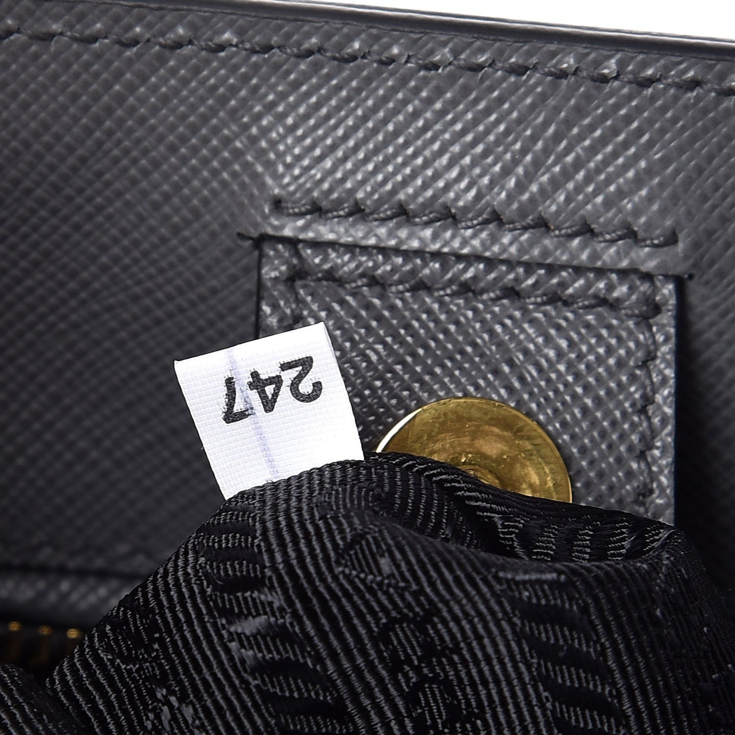 Saffiano Lux Bi-Color Medium Tote Mercurio Black