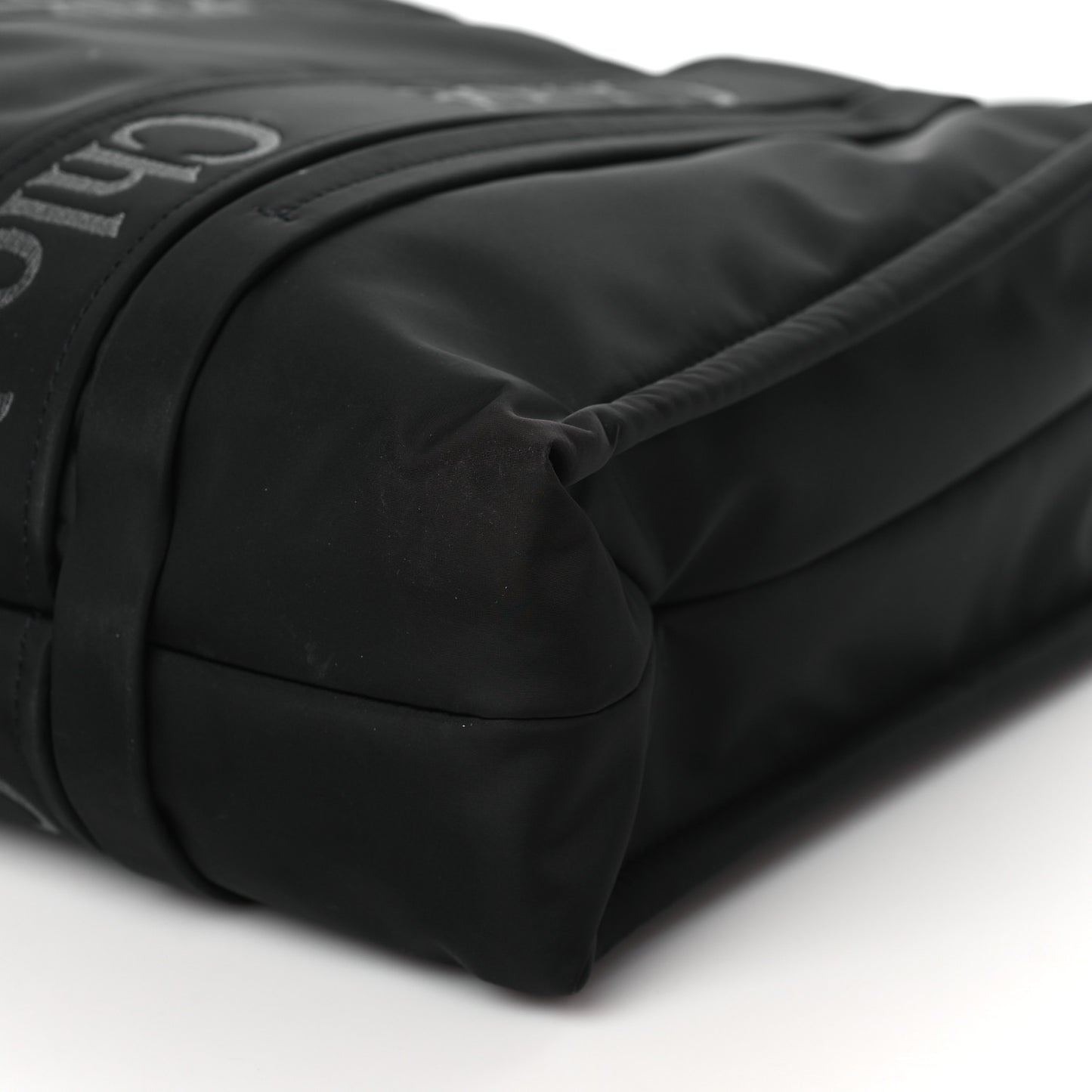 Recycled Nylon Medium Woody Ribbon Tote Black