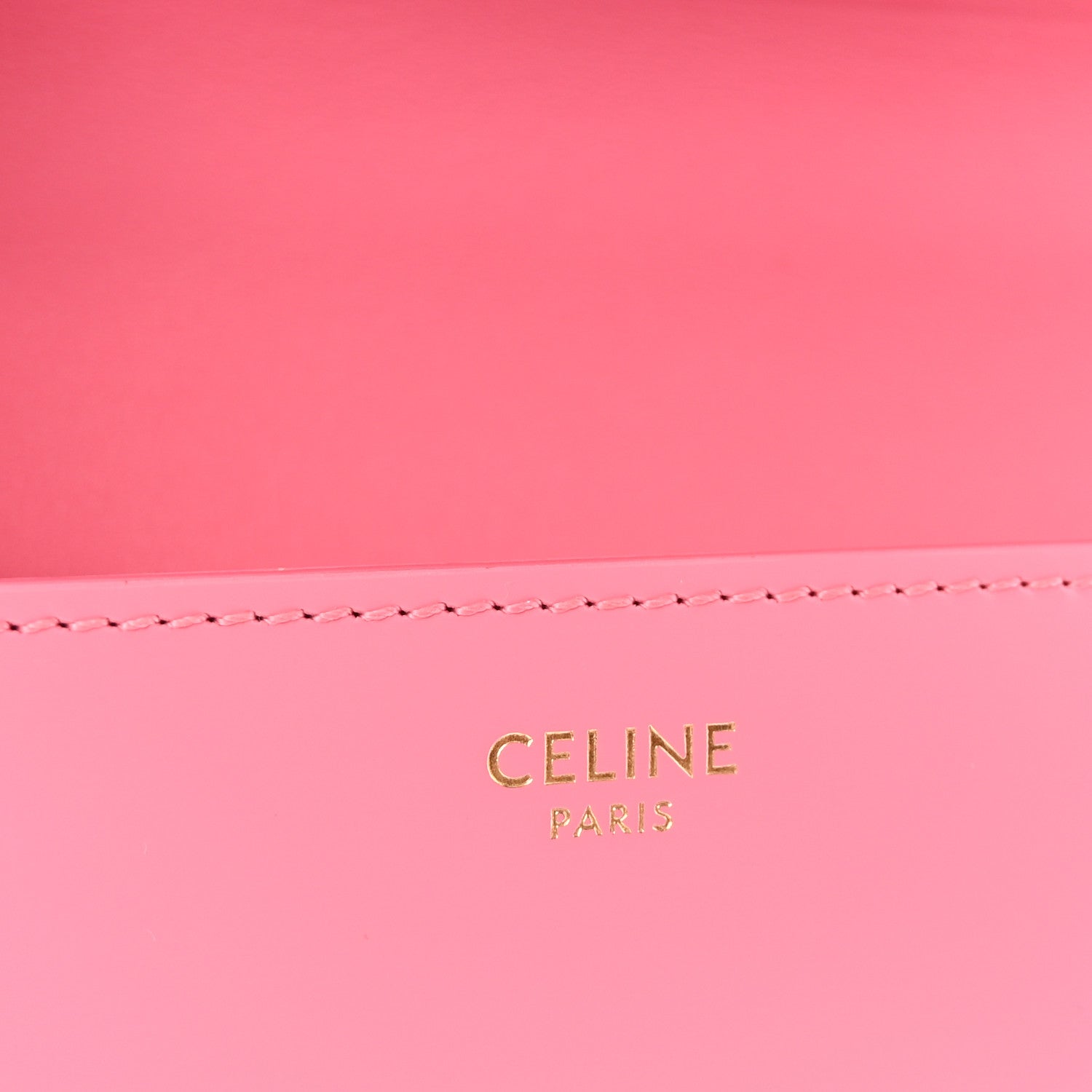Celine Shiny Calfskin Triomphe Chain Shoulder Bag Flamingo 6 of 10