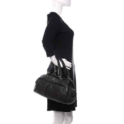 Chanel Distressed Lambskin Quilted Small Le Marais Tote Black 2 of 10