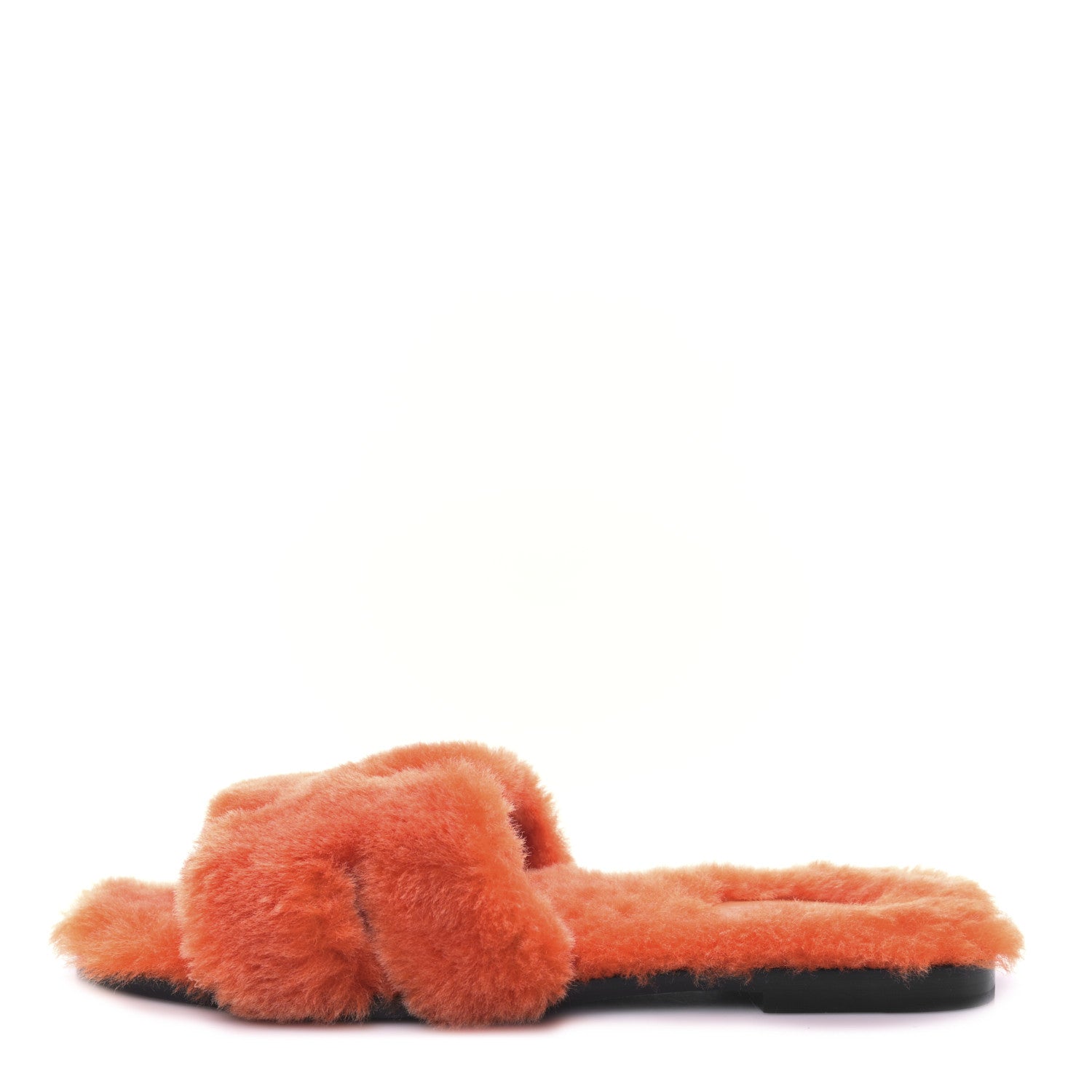 Hermes Woolskin Oran Sandals 38 Orange 1 of 8
