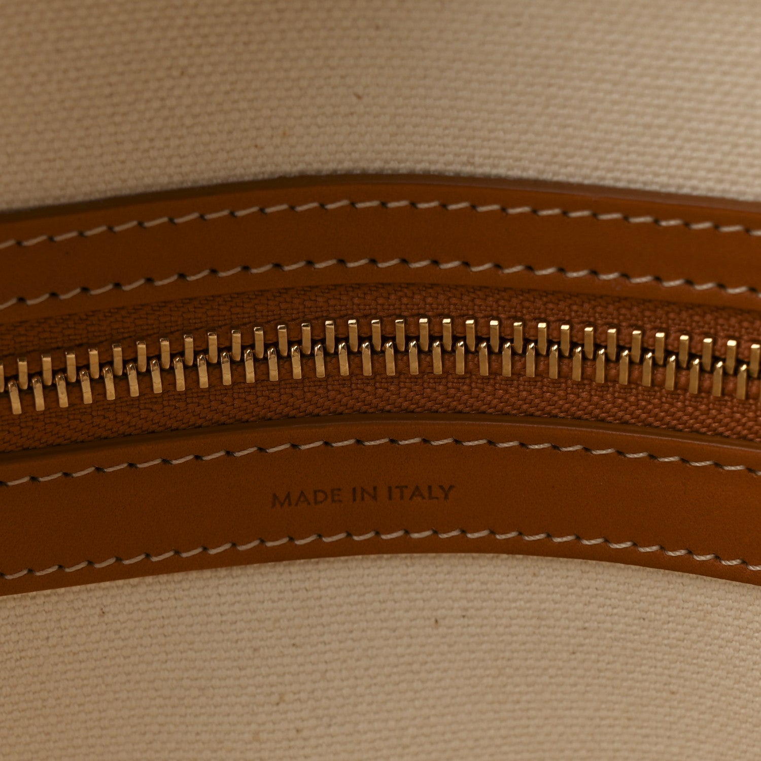 Celine Canvas Calfskin Horizontal Cabas Natural Tan 6 of 11