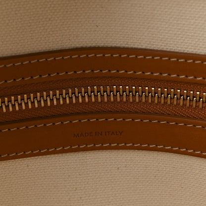 Celine Canvas Calfskin Horizontal Cabas Natural Tan 6 of 11