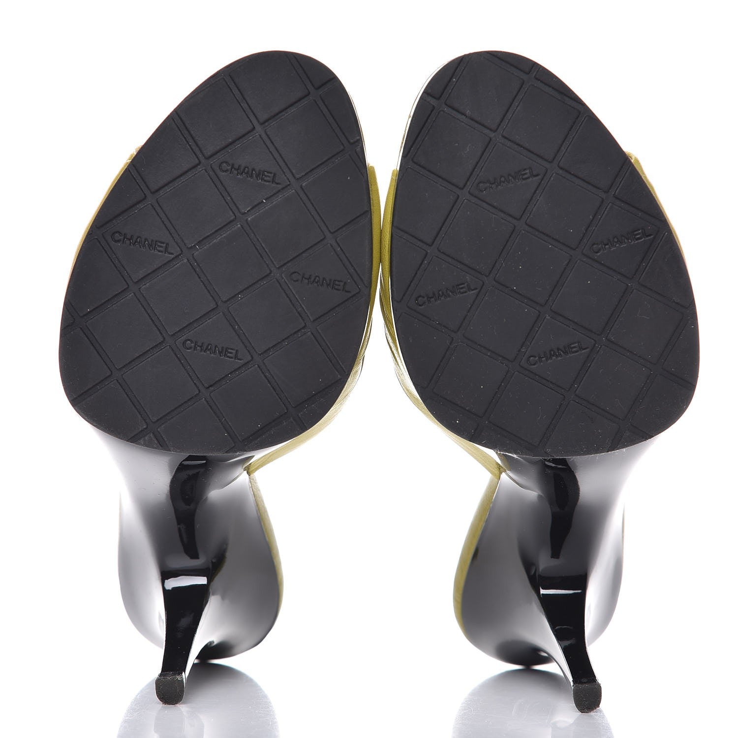 Chanel Lambskin CC Mules 6.5 Green 7 of 10