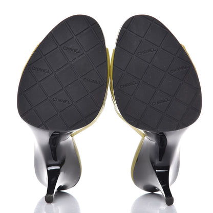 Chanel Lambskin CC Mules 6.5 Green 7 of 10